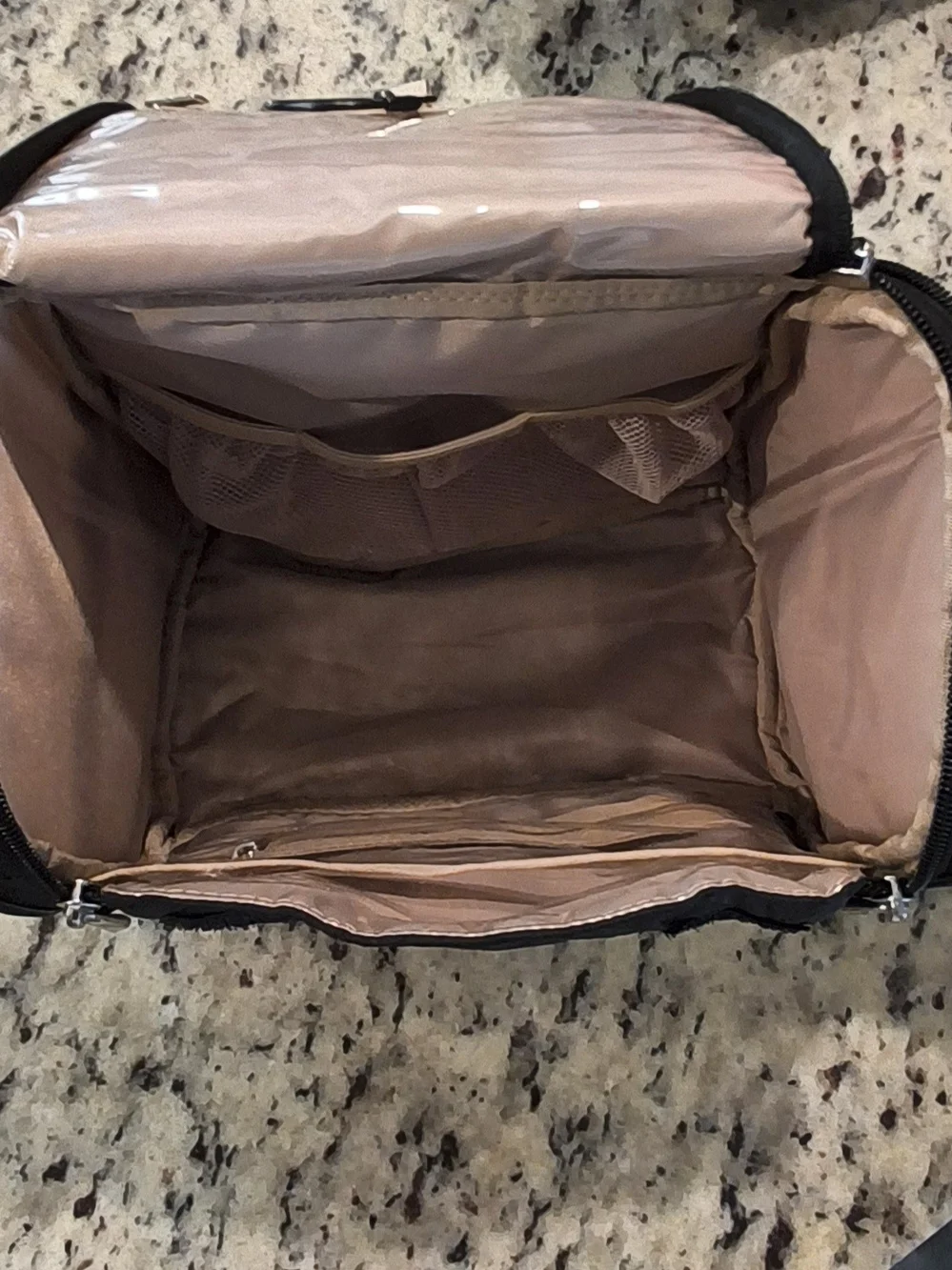 Black Quilted Travel Toiletry Organizer
